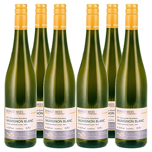 WEINGUT MEES | Sauvignon Blanc trocken 2019, Kreuznacher Rosenberg - Nahe | hochwertiger prämierter Weisswein | Weißwein-Set aus Deutschland | Paket (6 x 750 ml) 100% Sauvignon Blanc von WEINGUT MEES