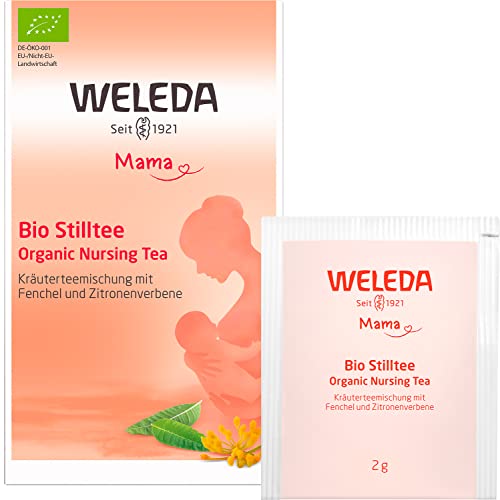 WELEDA Bio Mama Stilltee, Naturkosmetik Milchproduktions-Tee zur Unterstützung der Milchbildung, Bio Kräutermischung mit mildem Geschmack hilft den Feuchtigkeitshaushalt auszugleichen (20 Beutel x 2g) von WELEDA