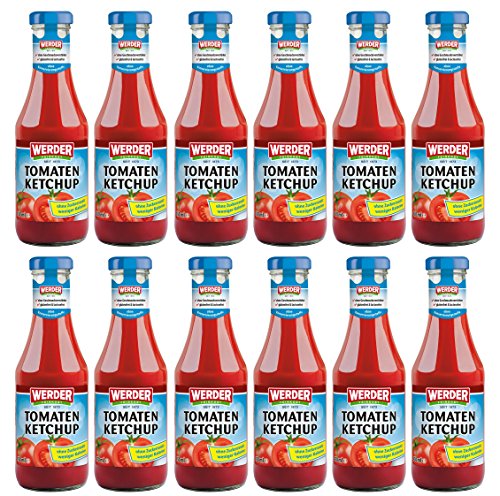WERDER 12 x Tomaten Ketchup "Ohne Zuckerzusatz" 450 ml von WERDER