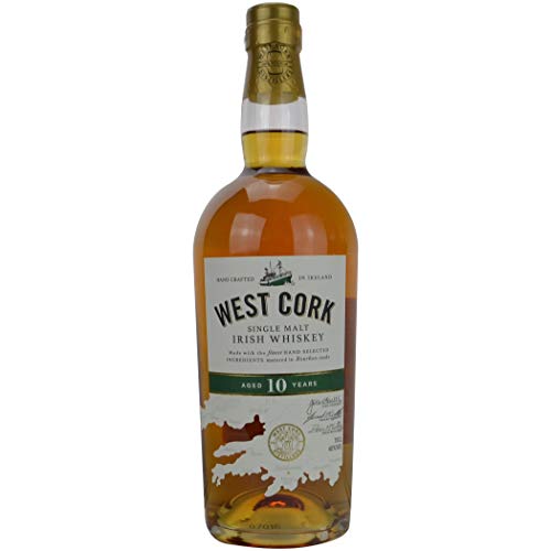 West Cork / Single Malt Irish Whisky / 700 ml / 40% Vol. / 10 Jahre gereift / In Bourbonfässern gereift / Fruchtig & mild im Geschmack / Ohne Farbstoffe von West Cork