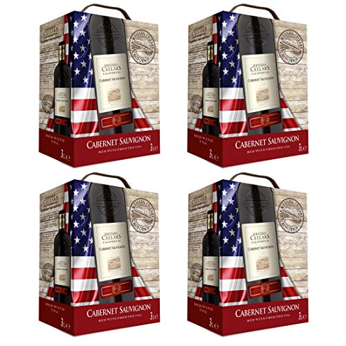 Cabernet Sauvignon Rotwein trocken Bag-in-Box - Western Cellars - Kalifornien, USA (4x 3,0L) von WESTERN CELLARS