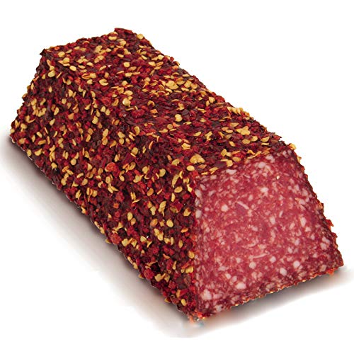 Trapez-Salami mit frischen Naturgewürzen im Chilimantel 1Kg - milde Feinkörnige Salami mit Chilischoten ummantelt - Geschenkidee WF-10203 von WF-10203