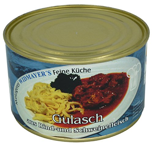 Gulasch gemischt aus Rind- und Schweinefleisch in der Dose, Widmayer's feine Küche Gulasch gemischt aus Rind- und Schweinefleisch in der Dose, Widmayer's feine Küche von WIDMAYER Die Metzgerei seit 1895