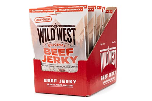 Wild West Beef Jerky, 16 x 60g Original Rindfleisch, Beef Jerky high Protein Trockenfleisch, Protein Snack von WILD WEST