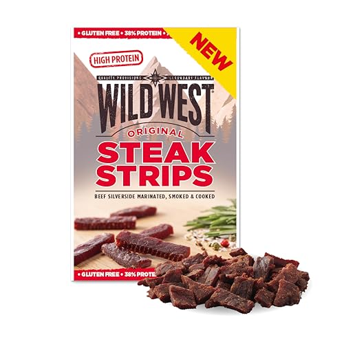 Wild West Steak Strips, 25g Original Rindfleisch, Beef Jerky high Protein Trockenfleisch, Protein Snack von WILD WEST
