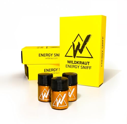 Wildkraut Energy Sniff - DAS ORIGINAL - Dreierpack, Made in Austria - Energy Booster und Konzentrationshilfe, Schnupfpulver für Arbeit, Party und Festivals, über 60 Sniffs von WILDKRAUT ENERGY SNIFF