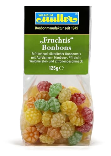 WILHELM Müller Fruchtige Bonbons - Bonbons mit Himbeer Geschmack im praktischen Beutel aus Deutschland - 125g von WILHELM Müller