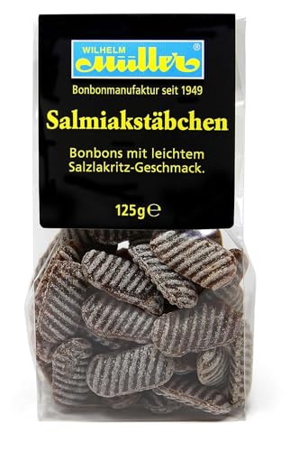 WILHELM Müller Salmiak Stäbchen - Bonbons wie früher - Lakritz Stäbchen mit leichtem Salzlakritz-Geschmack - Im praktischen Beutel aus Deutschland - 1250g WILHELM Müller Salmiak Stäbchen - Bonbons wie früher - Lakritz Stäbchen mit leichtem Salzlakritz-Geschmack - Im praktischen Beutel aus Deutschland - 1250g von WILHELM Müller