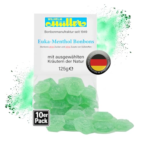 WILHELM Müller Zuckerfreie Euka-Menthol Bonbons - Bonbons mit Euka-Mentholgeschmack - Im praktischen Beutel aus Deutschland - 1250g WILHELM Müller Zuckerfreie Euka-Menthol Bonbons - Bonbons mit Euka-Mentholgeschmack - Im praktischen Beutel aus Deutschland - 1250g von WILHELM Müller