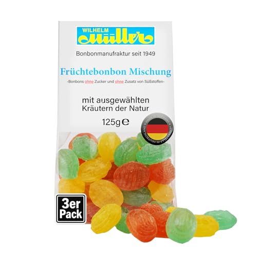 WILHELM Müller Zuckerfreie Frucht Bonbons - Fruchtbonbons - Im praktischen Beutel aus Deutschland - 375g WILHELM Müller Zuckerfreie Frucht Bonbons - Fruchtbonbons - Im praktischen Beutel aus Deutschland - 375g von WILHELM Müller