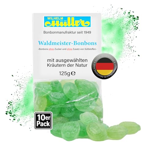 WILHELM Müller Zuckerfreie Waldmeister Bonbons - Bonbons mit Waldmeistergeschmack - Im praktischen Beutel aus Deutschland - 1250g WILHELM Müller Zuckerfreie Waldmeister Bonbons - Bonbons mit Waldmeistergeschmack - Im praktischen Beutel aus Deutschland - 1250g von WILHELM Müller
