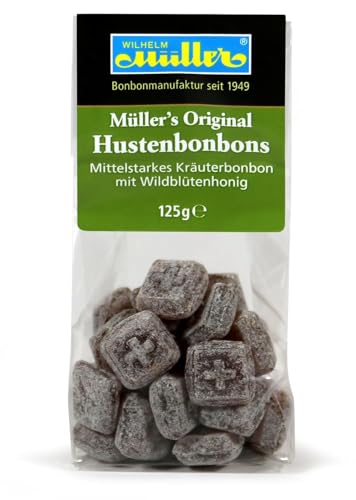 WILHELM Müller's Original Husten Bonbons - Müller Original Bonbons - Im praktischen Beutel aus Deutschland - 125g von WILHELM Müller