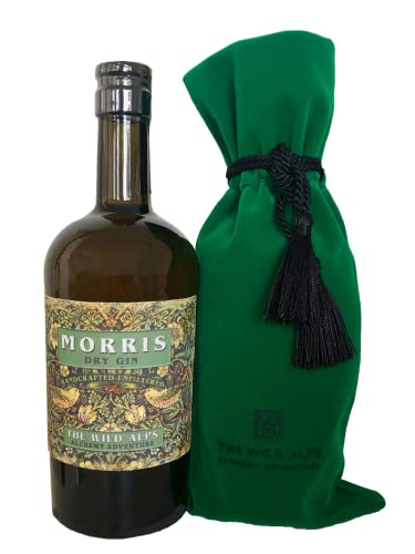 MORRIS DRY GIN (0.5 l) in Samtverpackung/Geschenkverpackung - Alpine London Dry Gin small batch distilled in THE WILD ALPS DISTILLERY von WILLIAM MORRIS by THE WILD ALPS
