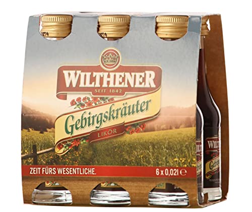 Wilthener Gebirgskräuter, Kräuterlikör 30 % vol., deutscher Halbbitterlikör, (36 x 0.02 l) von WILTHENER