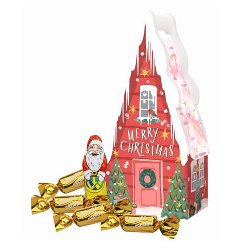 Windel | Holzhaus mit Weihnachtsmotiven mit Schokoladenmilch | Geschenkbox innen mit Milchschokolade - 58 g Windel | Holzhaus mit Weihnachtsmotiven mit Schokoladenmilch | Geschenkbox innen mit Milchschokolade - 58 g von WINDEL