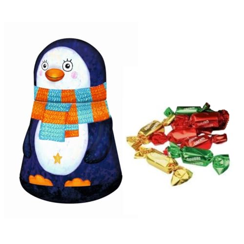 Windel | Pinguin-Schnee-Metall-Weihnachtsdekorationen, Milchschokolade | Aufklappbare Geschenkdose aus Metall mit Schokoladenpralinen - 97 Gr Windel | Pinguin-Schnee-Metall-Weihnachtsdekorationen, Milchschokolade | Aufklappbare Geschenkdose aus Metall mit Schokoladenpralinen - 97 Gr von WINDEL