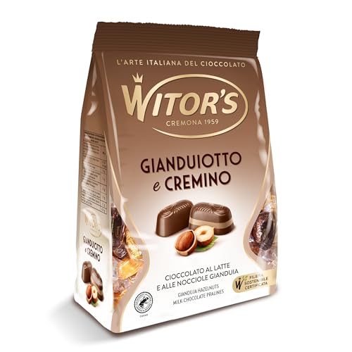 Witor's Gianduiotto e Cremino Milchschokolade und Gianduja-Haselnuss 200g Packung Piemontesische Schokolade Pralinen Witor's Gianduiotto e Cremino Milchschokolade und Gianduja-Haselnuss 200g Packung Piemontesische Schokolade Pralinen von WITOR'S