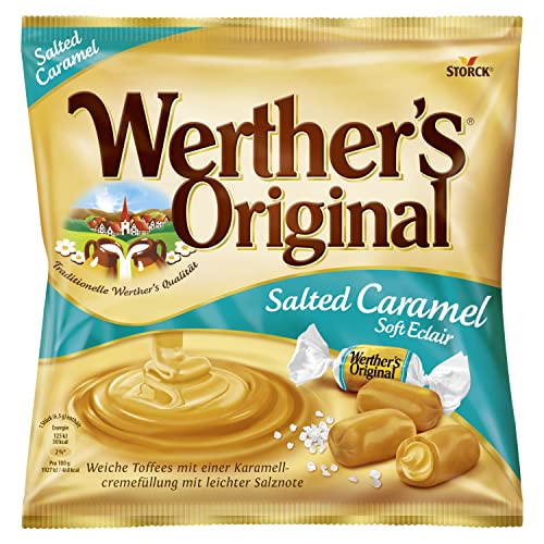 Werther's Original Salted Caramel Soft Eclair - 1 x 180g - Weiche Sahnetoffees mit Karamellcremefüllung mit leichter Salznote von Werther's Original