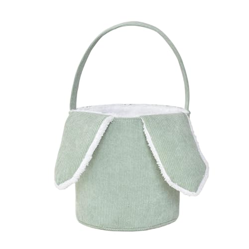 Osterhasen Taschen - Plüsch Osterkorb Mit Ohren, Osterhasen Korb Taschen,Geschenktüten Ostern, Gut Für Ostereiersuche Für Für Junge Mädchen Ostergeschenk(Grün) von WOGXN