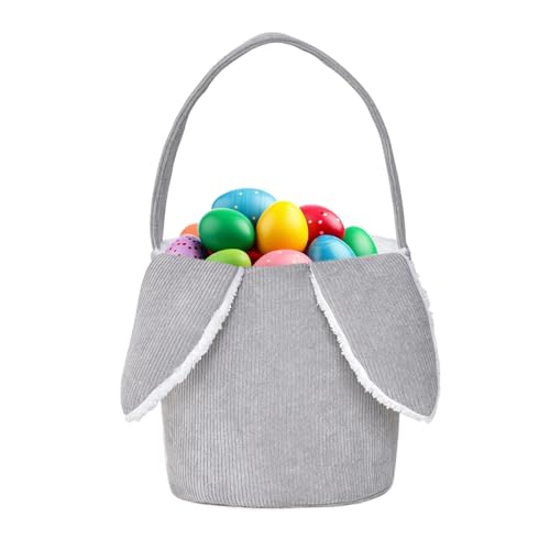 Osterhasen Taschen - Plüsch Osterkorb Mit Ohren,Osterhasen Korb Taschen,Geschenktüten Ostern, Gut Für Ostereiersuche Für Für Junge Mädchen Ostergeschenk(Gray) von WOGXN