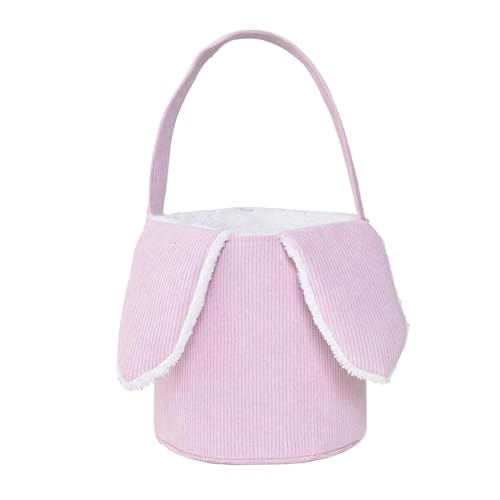 Osterhasen Taschen - Plüsch Osterkorb Mit Ohren,Osterhasen Korb Taschen,Geschenktüten Ostern, Gut Für Ostereiersuche Für Für Junge Mädchen Ostergeschenk(Pink) von WOGXN