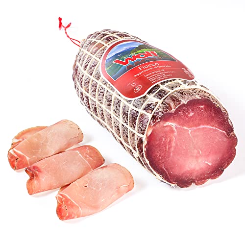 Fiocco di Sauris Hergestellt Mit Ausgewähltem Schweinefleisch, Leicht Geräuchert Mit Traditionellem Buchenholzrauch, Glutenfrei, Ganze Vakuum, 1,6 Kg (Mind. Nettogewicht Garantiert) von WOLF