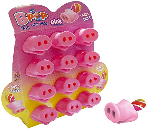 WOM Oink, Lollipop Schnuller in form con einer Schweinnase, Mehrfarbig Lutscher mit Erdbeergeschmack, Display von 12 Einheiten von 15 gr. Karamell WOM Oink, Lollipop Schnuller in form con einer Schweinnase, Mehrfarbig Lutscher mit Erdbeergeschmack, Display von 12 Einheiten von 15 gr. Karamell von WOM