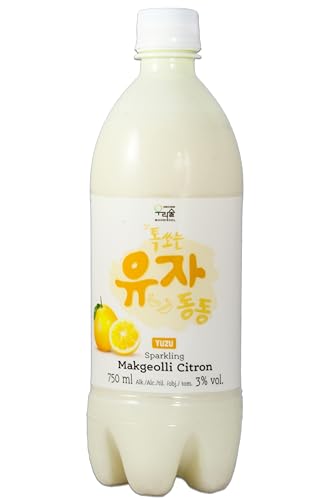 Woorisool Makgeolli Yuzu Citron 750ml - 3% vol. | Zitronengeschmack | EINWEG von WOORISOOL