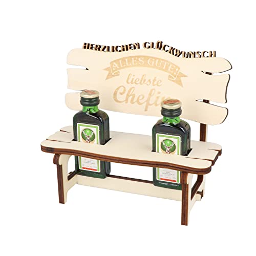 XL Echtholz Schnapsbank mit Gravur Chefin|2x Kräuterlikör 2cl mit Holzbank|Geschenk für Chefin|Trinkspruch|Schnapsbrett|Geschenke Paare|Schnaps Geschenk für Pärchen|Geburtstag|Jubiläum XL Echtholz Schnapsbank mit Gravur Chefin|2x Kräuterlikör 2cl mit Holzbank|Geschenk für Chefin|Trinkspruch|Schnapsbrett|Geschenke Paare|Schnaps Geschenk für Pärchen|Geburtstag|Jubiläum von WORTGEFECHTE