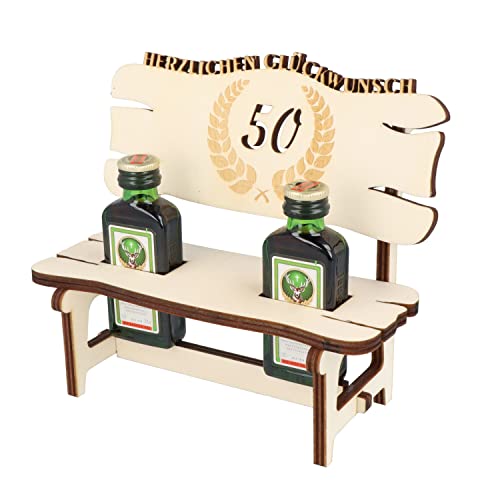 XL Echtholz Schnapsbank mit Gravur Jahreszahl 50|2x Kräuterlikör 2cl mit Holzbank|Hochzeitsgeschenk Brautpaar|Trinkspruch|Schnapsbrett|Geschenke Paare|Schnaps Geschenk für Pärchen|Geburtstag|Jubiläum XL Echtholz Schnapsbank mit Gravur Jahreszahl 50|2x Kräuterlikör 2cl mit Holzbank|Hochzeitsgeschenk Brautpaar|Trinkspruch|Schnapsbrett|Geschenke Paare|Schnaps Geschenk für Pärchen|Geburtstag|Jubiläum von WORTGEFECHTE