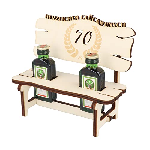 XL Echtholz Schnapsbank mit Gravur Jahreszahl 70|2x Kräuterlikör 2cl mit Holzbank|Hochzeitsgeschenk Brautpaar|Trinkspruch|Schnapsbrett|Geschenke Paare|Schnaps Geschenk für Pärchen|Geburtstag|Jubiläum XL Echtholz Schnapsbank mit Gravur Jahreszahl 70|2x Kräuterlikör 2cl mit Holzbank|Hochzeitsgeschenk Brautpaar|Trinkspruch|Schnapsbrett|Geschenke Paare|Schnaps Geschenk für Pärchen|Geburtstag|Jubiläum von WORTGEFECHTE