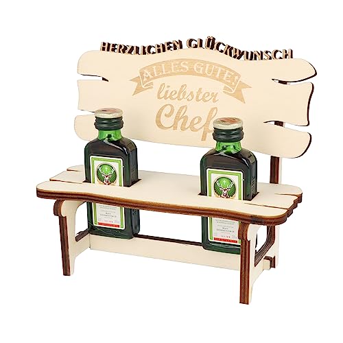 XL Echtholz Schnapsbank mit Gravur Liebster Chef|2x Kräuterlikör 2cl mit Holzbank|Vatertagsgeschenk|Trinkspruch|Schnapsbrett|Geschenke Paare|Schnaps Geschenk für den Chef|Geburtstag|Jubiläum XL Echtholz Schnapsbank mit Gravur Liebster Chef|2x Kräuterlikör 2cl mit Holzbank|Vatertagsgeschenk|Trinkspruch|Schnapsbrett|Geschenke Paare|Schnaps Geschenk für den Chef|Geburtstag|Jubiläum von WORTGEFECHTE