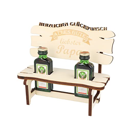 XL Echtholz Schnapsbank mit Gravur Papa|2x Kräuterlikör 2cl mit Holzbank|Vatertagsgeschenk|Trinkspruch|Schnapsbrett|Geschenke Paare|Schnaps Geschenk für Papa|Geburtstag|Jubiläum XL Echtholz Schnapsbank mit Gravur Papa|2x Kräuterlikör 2cl mit Holzbank|Vatertagsgeschenk|Trinkspruch|Schnapsbrett|Geschenke Paare|Schnaps Geschenk für Papa|Geburtstag|Jubiläum von WORTGEFECHTE