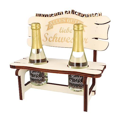 XXL Echtholz Proseccobank mit Gravur Liebste Schwester|Holzbank mit 2 Proseccoflaschen|Hochzeitsgeschenk|Trinkspruch|Geschenke Paare|Geschenk für Pärchen|Geburtstag|Jubiläum Proseccobank XXL Echtholz Proseccobank mit Gravur Liebste Schwester|Holzbank mit 2 Proseccoflaschen|Hochzeitsgeschenk|Trinkspruch|Geschenke Paare|Geschenk für Pärchen|Geburtstag|Jubiläum Proseccobank von WORTGEFECHTE