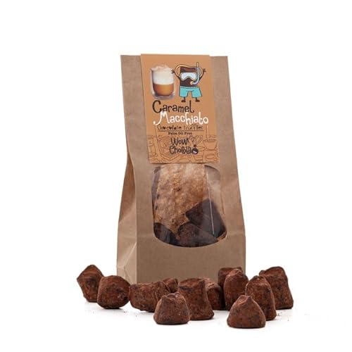 WOW Chocolao! - Kakobestäubte Schokoladentrüffel - 130g (1 x 130g - 14 trüffel) - Schokoladentrüffel (Karamell Macchiato) von WOW Chocolao!