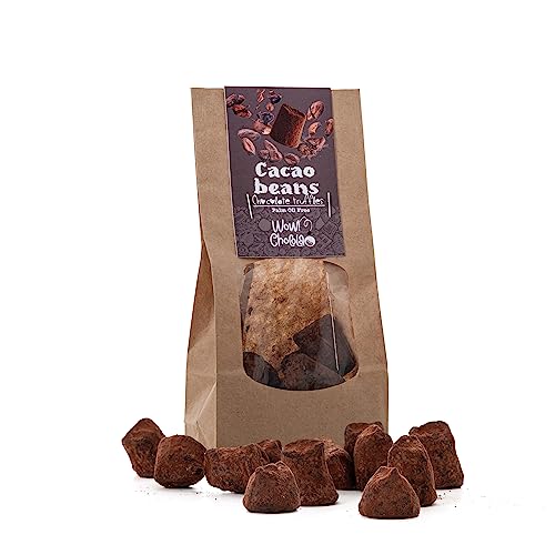 WOW Chocolao! - Kakobestäubte Schokoladentrüffel - Cocoa nibs 130g (1 x 130g - 14 trüffel) - Schokoladentrüffel mit Kokoa Nibs von WOW Chocolao!