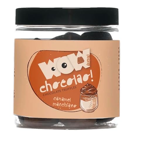 WOW Chocolao! - Schokoladentrüffel mit Kakaobestäubung - Glas 130 g (Caramel Macchiato) von WOW Chocolao!