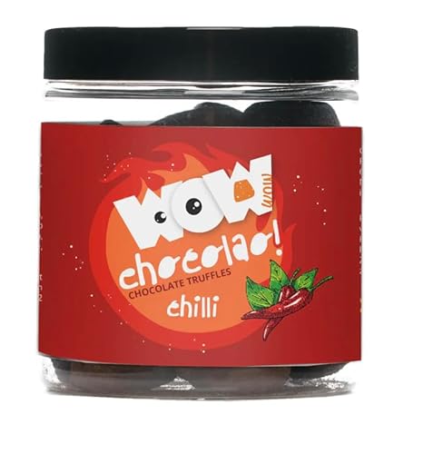 WOW Chocolao! - Schokoladentrüffel mit Kakaobestäubung - Glas 130 g (Chili) von WOW Chocolao!