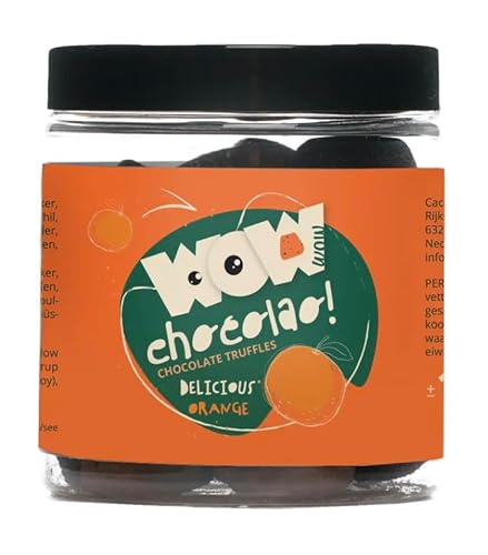 WOW Chocolao! - Schokoladentrüffel mit Kakaobestäubung - Glas 130 g (Orange) von WOW Chocolao!