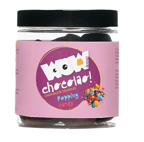 WOW Chocolao! - Schokoladentrüffel mit Kakaobestäubung - Glas 130 g (Popping Candy) von WOW Chocolao!