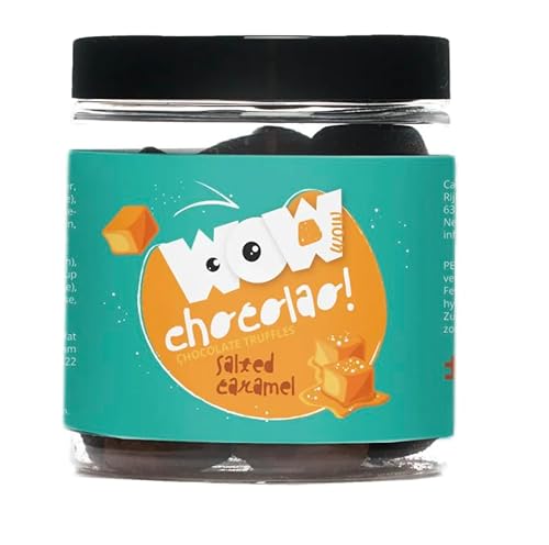 WOW Chocolao! - Schokoladentrüffel mit Kakaobestäubung - Glas 130 g (Salted Caramel) von WOW Chocolao!
