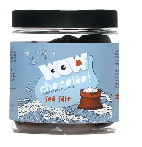 WOW Chocolao! - Schokoladentrüffel mit Kakaobestäubung - Glas 130 g (Sea Salt) von WOW Chocolao!
