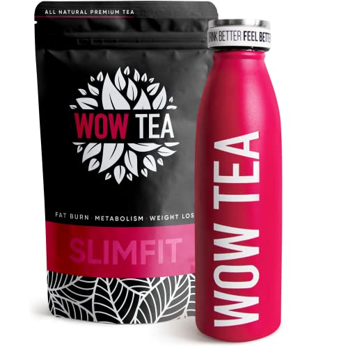 WOW TEA - Kräutertee zum Abnehmen | Entgiftungstee - Körperreinigung & Beseitigung des Blähbauchs | Wellness Ayurveda Tee + Teethermoskanne mit Infusor - 150 gr + 500 ml | 100% natürlich | Made in EU von WOW TEA