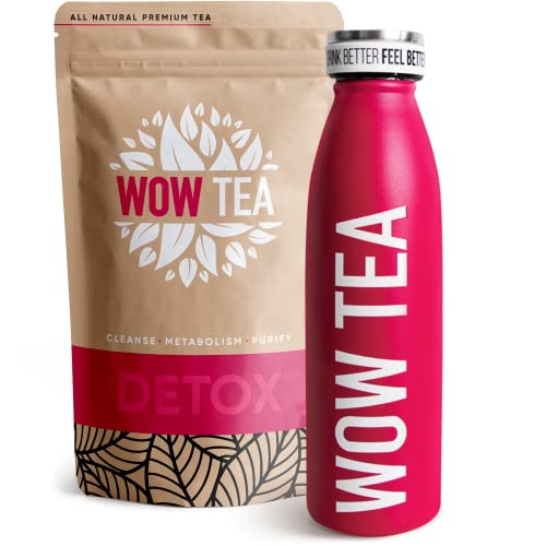 WOW TEA - Kräutertee zum Abnehmen | Entgiftungstee - Körperreinigung & Beseitigung des Blähbauchs | Wellness Ayurveda Tee + Teethermoskanne mit Infusor - 150 gr + 500 ml | 100% natürlich | Made in EU von WOW TEA