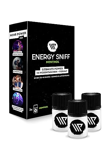 WP Energy Sniff | Booster | Energy Schnupfpulver | 3er Pack | Menthol | Made in Austria | 2 Gramm | über 40 Sniffs | Steigert deinen Fokus | von WP Energy