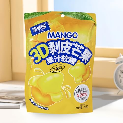 Fruchtgelee geschält Mango Geschmack Traubengeschmack Obst unabhängige Süßigkeiten Snacks 75g (Mango) von WSYLS