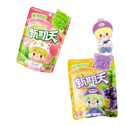 Fruchtgummibonbons, einzelne kleine Packung, kleiner Beutel, Supermarkt-Snacks, 4 Geschmacksrichtungen, Mini-Doppelgeschmack, 120 g (2 Packungen) von WSYLS