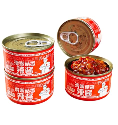 Pilz-Chili, (80 g/Dose) Pilze, authentisches Gewürz, gesunder Dip, Nudeln, Sojasauce, Tisch, köstliches chinesisches Essen von WSYLS