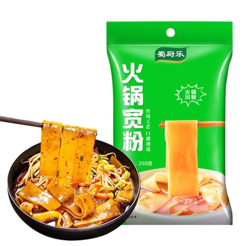 WSYLS-Authentische chinesische breite Nudeln | zäh und geschmeidig | unverzichtbar für Hot Pot und scharfen Hot Pot 250 g/Beutel*1 von WSYLS
