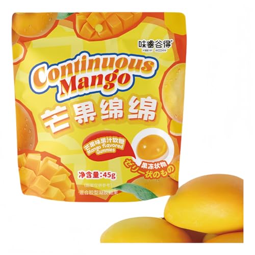 WSYLS | Chinesische Asiatische Süßigkeiten |Crystal Pfirsich Candy Mango-Geschmack | Großpackungen | Wachsbonbons | Essbare Kristalle | Fruchtbonbons 52 G (Mango) von WSYLS